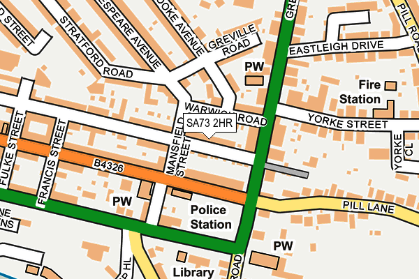 SA73 2HR map - OS OpenMap – Local (Ordnance Survey)
