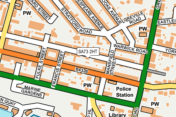 SA73 2HT map - OS OpenMap – Local (Ordnance Survey)