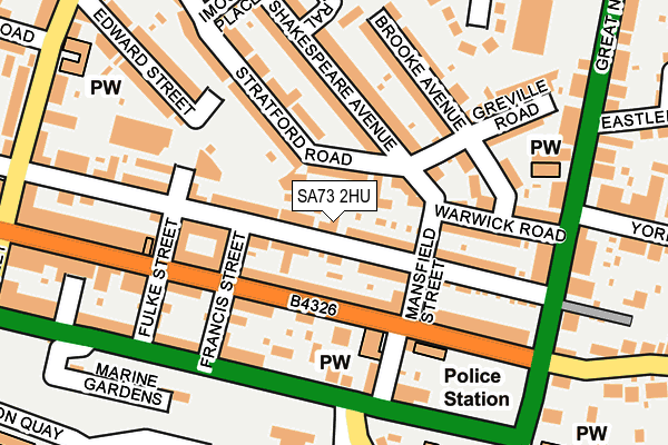 SA73 2HU map - OS OpenMap – Local (Ordnance Survey)