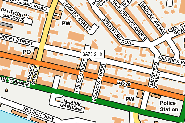 SA73 2HX map - OS OpenMap – Local (Ordnance Survey)