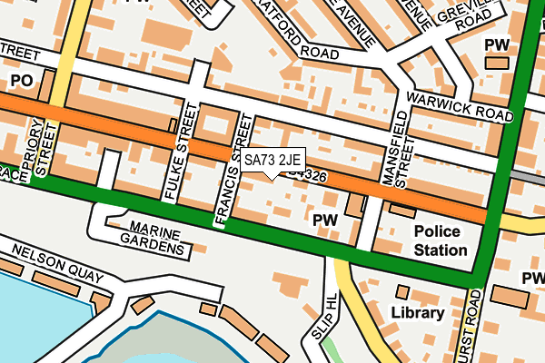 SA73 2JE map - OS OpenMap – Local (Ordnance Survey)