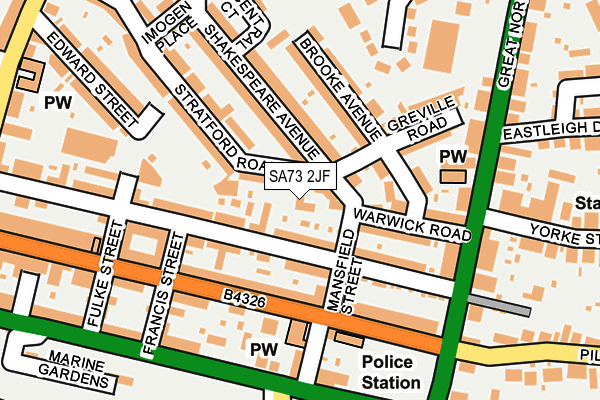 SA73 2JF map - OS OpenMap – Local (Ordnance Survey)