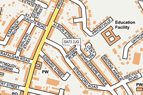 SA73 2JG map - OS OpenMap – Local (Ordnance Survey)