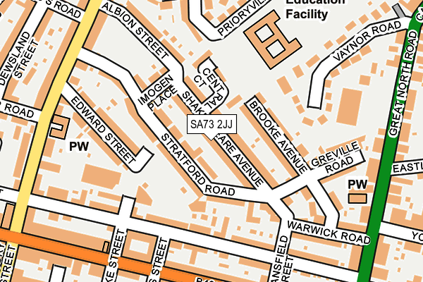 SA73 2JJ map - OS OpenMap – Local (Ordnance Survey)