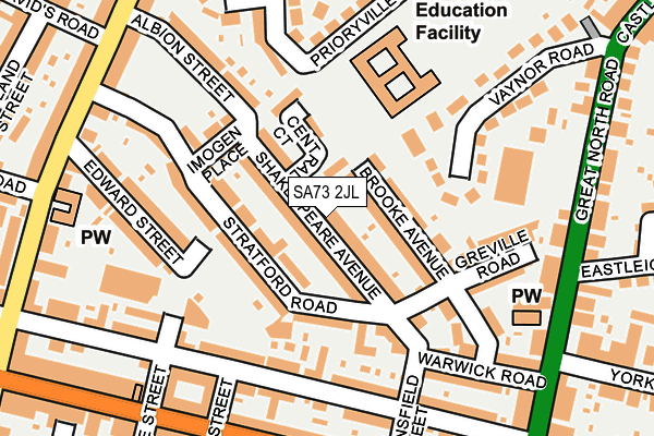 SA73 2JL map - OS OpenMap – Local (Ordnance Survey)