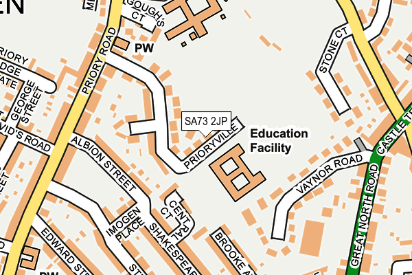 SA73 2JP map - OS OpenMap – Local (Ordnance Survey)