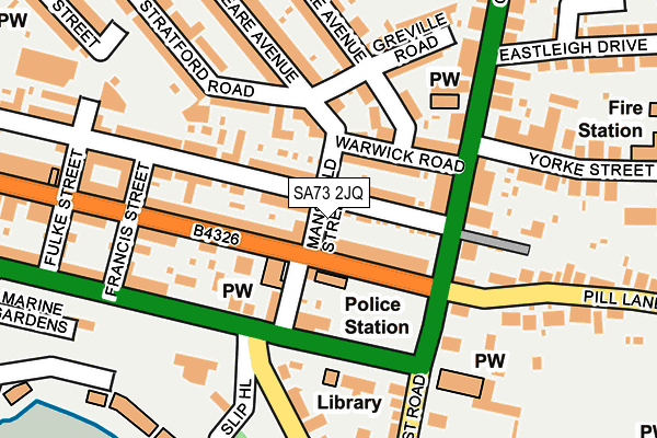 SA73 2JQ map - OS OpenMap – Local (Ordnance Survey)