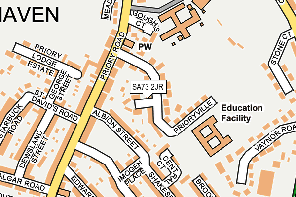 SA73 2JR map - OS OpenMap – Local (Ordnance Survey)