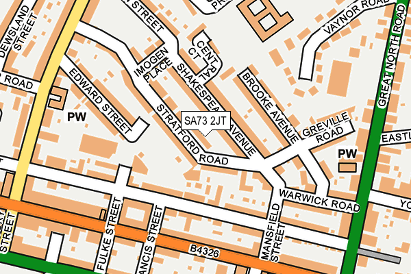 SA73 2JT map - OS OpenMap – Local (Ordnance Survey)