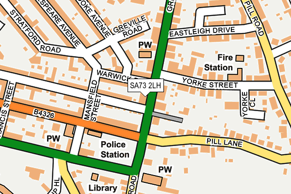 SA73 2LH map - OS OpenMap – Local (Ordnance Survey)