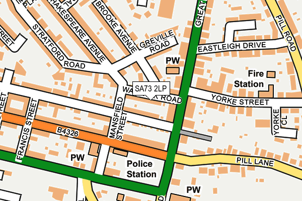 SA73 2LP map - OS OpenMap – Local (Ordnance Survey)