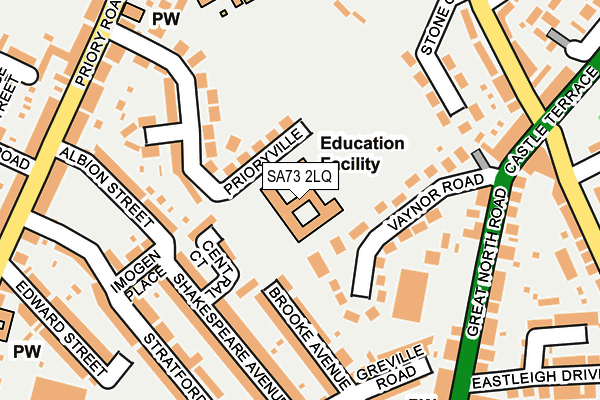 SA73 2LQ map - OS OpenMap – Local (Ordnance Survey)