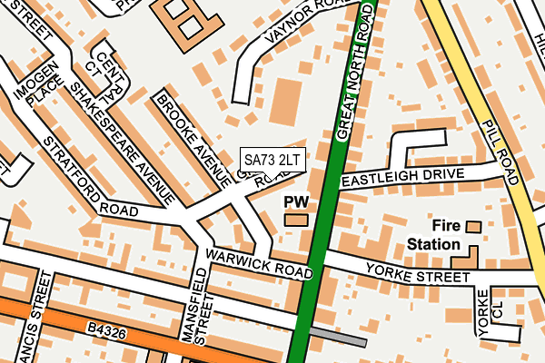 SA73 2LT map - OS OpenMap – Local (Ordnance Survey)