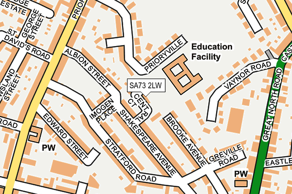 SA73 2LW map - OS OpenMap – Local (Ordnance Survey)