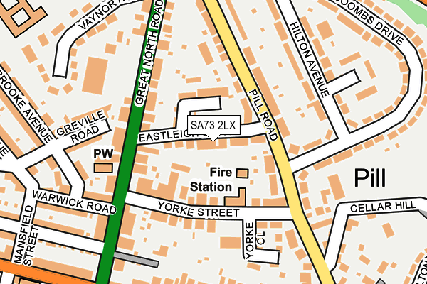 SA73 2LX map - OS OpenMap – Local (Ordnance Survey)