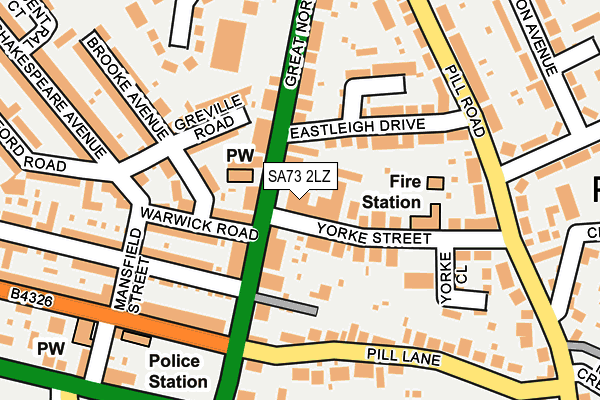 SA73 2LZ map - OS OpenMap – Local (Ordnance Survey)