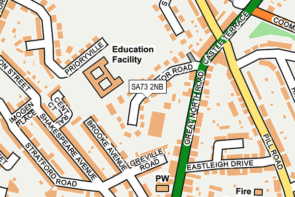 SA73 2NB map - OS OpenMap – Local (Ordnance Survey)