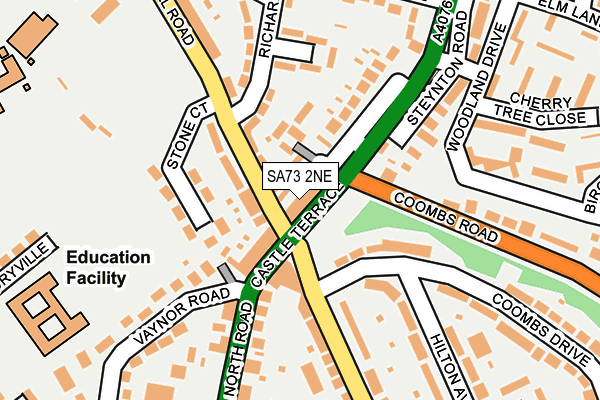 SA73 2NE map - OS OpenMap – Local (Ordnance Survey)