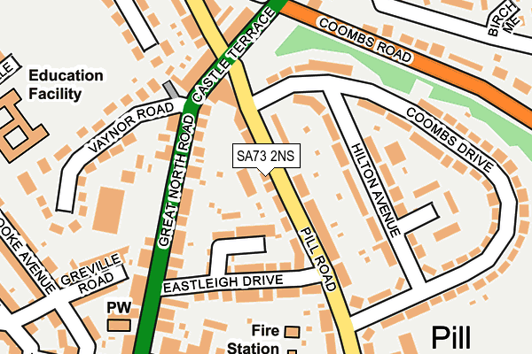 SA73 2NS map - OS OpenMap – Local (Ordnance Survey)