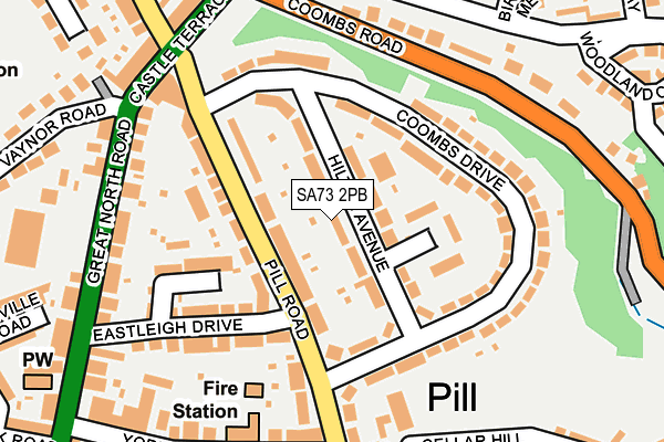 SA73 2PB map - OS OpenMap – Local (Ordnance Survey)