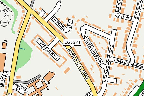 SA73 2PN map - OS OpenMap – Local (Ordnance Survey)