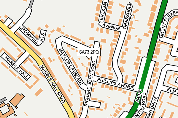 SA73 2PQ map - OS OpenMap – Local (Ordnance Survey)