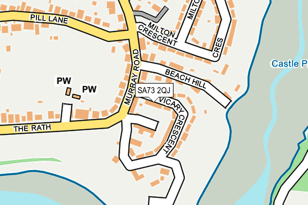 SA73 2QJ map - OS OpenMap – Local (Ordnance Survey)