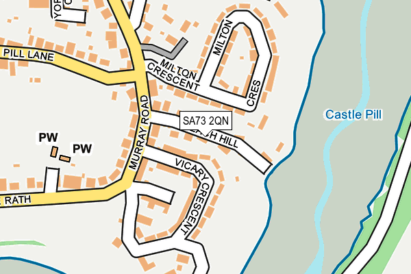 SA73 2QN map - OS OpenMap – Local (Ordnance Survey)