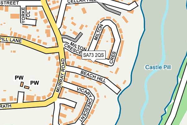 SA73 2QS map - OS OpenMap – Local (Ordnance Survey)