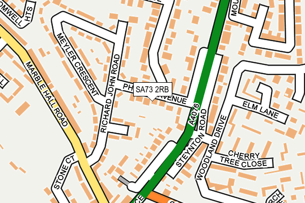 SA73 2RB map - OS OpenMap – Local (Ordnance Survey)