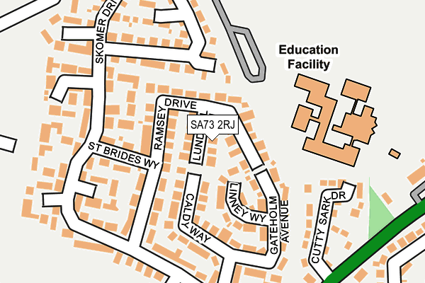 SA73 2RJ map - OS OpenMap – Local (Ordnance Survey)