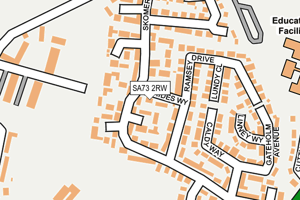 SA73 2RW map - OS OpenMap – Local (Ordnance Survey)