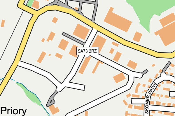 SA73 2RZ map - OS OpenMap – Local (Ordnance Survey)