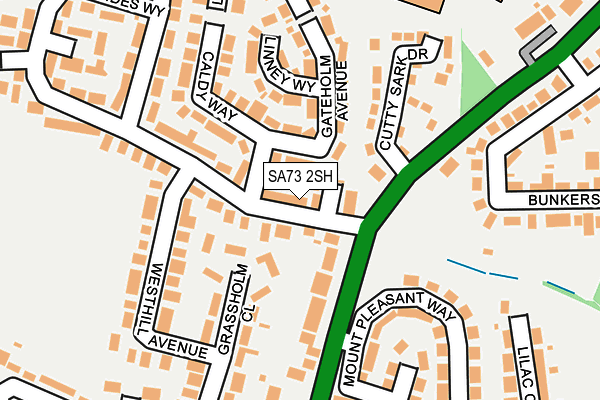 SA73 2SH map - OS OpenMap – Local (Ordnance Survey)