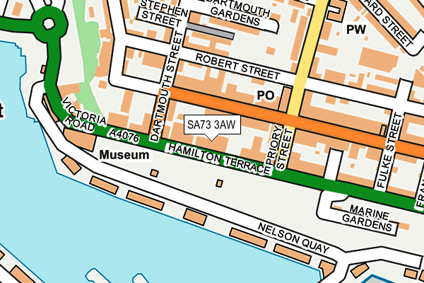 SA73 3AW map - OS OpenMap – Local (Ordnance Survey)