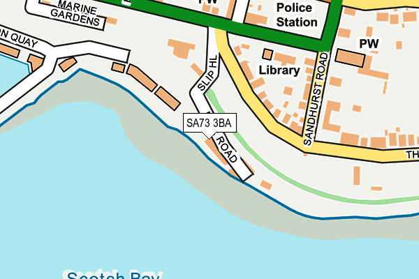 SA73 3BA map - OS OpenMap – Local (Ordnance Survey)