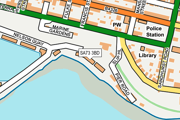 SA73 3BD map - OS OpenMap – Local (Ordnance Survey)