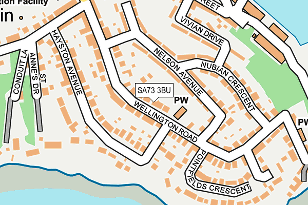 SA73 3BU map - OS OpenMap – Local (Ordnance Survey)