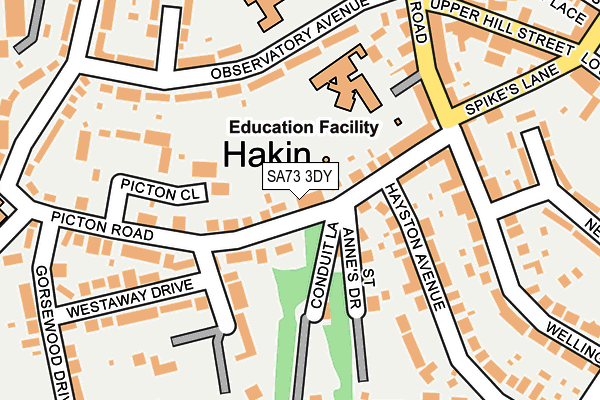 SA73 3DY map - OS OpenMap – Local (Ordnance Survey)