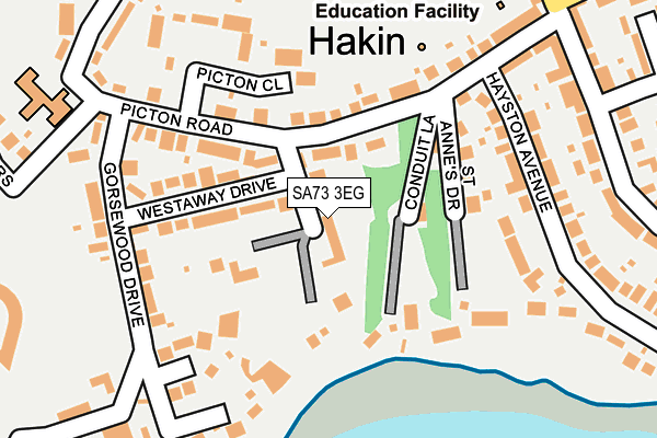 SA73 3EG map - OS OpenMap – Local (Ordnance Survey)