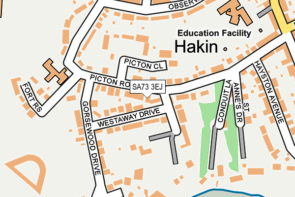 SA73 3EJ map - OS OpenMap – Local (Ordnance Survey)