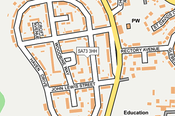 SA73 3HH map - OS OpenMap – Local (Ordnance Survey)