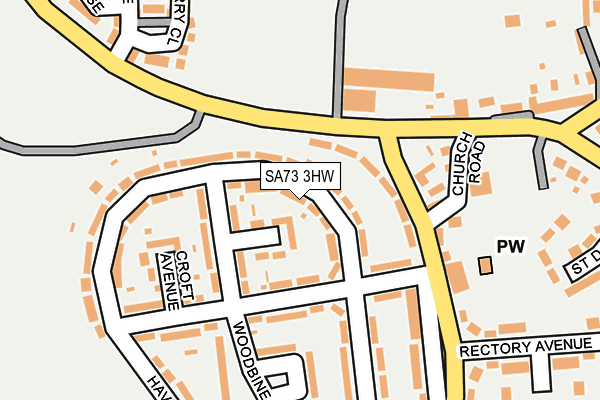 SA73 3HW map - OS OpenMap – Local (Ordnance Survey)