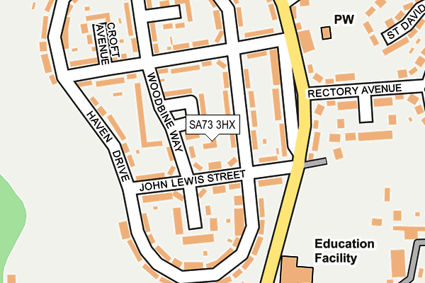 SA73 3HX map - OS OpenMap – Local (Ordnance Survey)