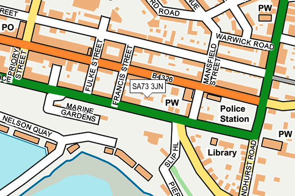 SA73 3JN map - OS OpenMap – Local (Ordnance Survey)