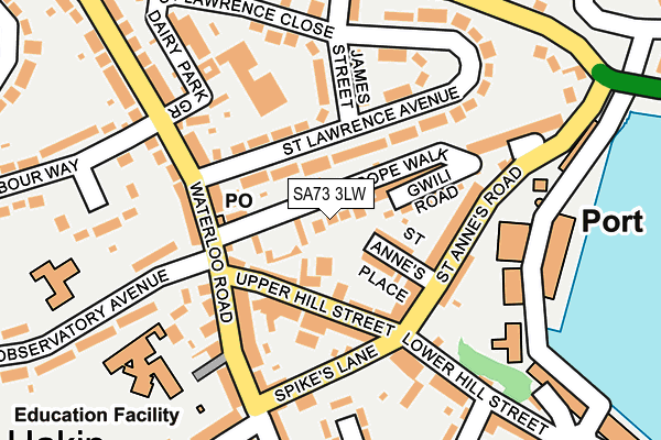 SA73 3LW map - OS OpenMap – Local (Ordnance Survey)