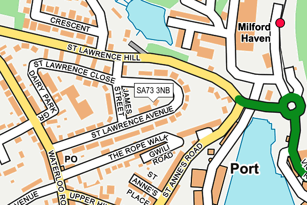 SA73 3NB map - OS OpenMap – Local (Ordnance Survey)