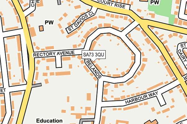 SA73 3QU map - OS OpenMap – Local (Ordnance Survey)