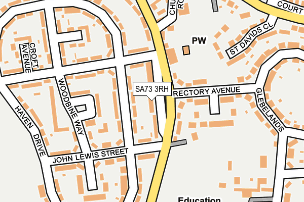 SA73 3RH map - OS OpenMap – Local (Ordnance Survey)