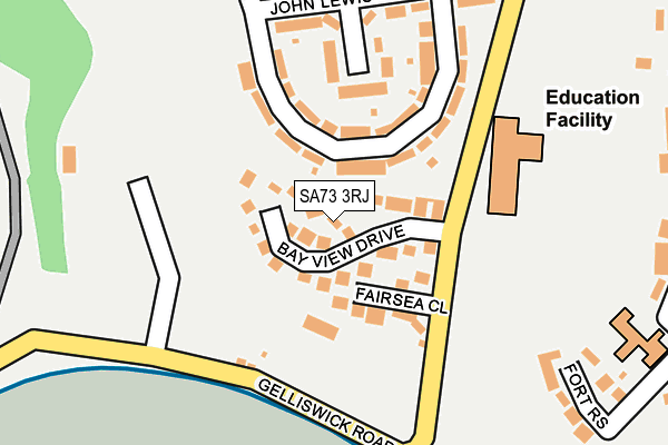 SA73 3RJ map - OS OpenMap – Local (Ordnance Survey)